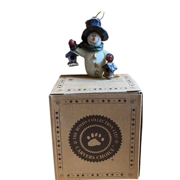 Boyds Bears Carvers Choice 1999 Avery Frostbuns Ornament Snowman Retired - Picture 1 of 6